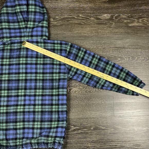 Vermont Flannel Co Hooded Shacket Plaid Youth 8-10 Kangaroo Pocket Lumberjack - Picture 10 of 10